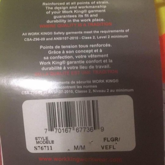 BRAND NEW 3M work king high visibility unlined bib reflective overall size M - Picture 7 of 7